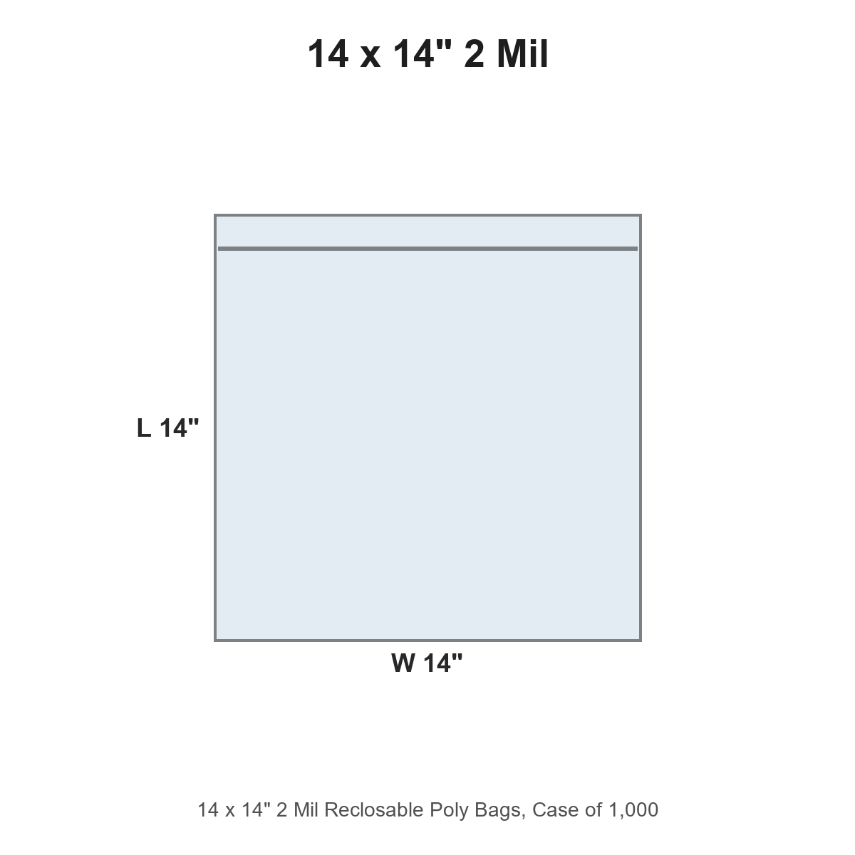 14 x 14" 2 Mil Reclosable Poly Bags