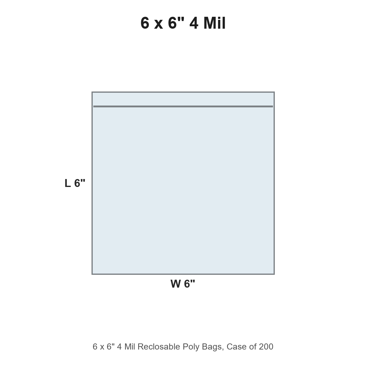 6 x 6" 4 Mil Reclosable Poly Bags