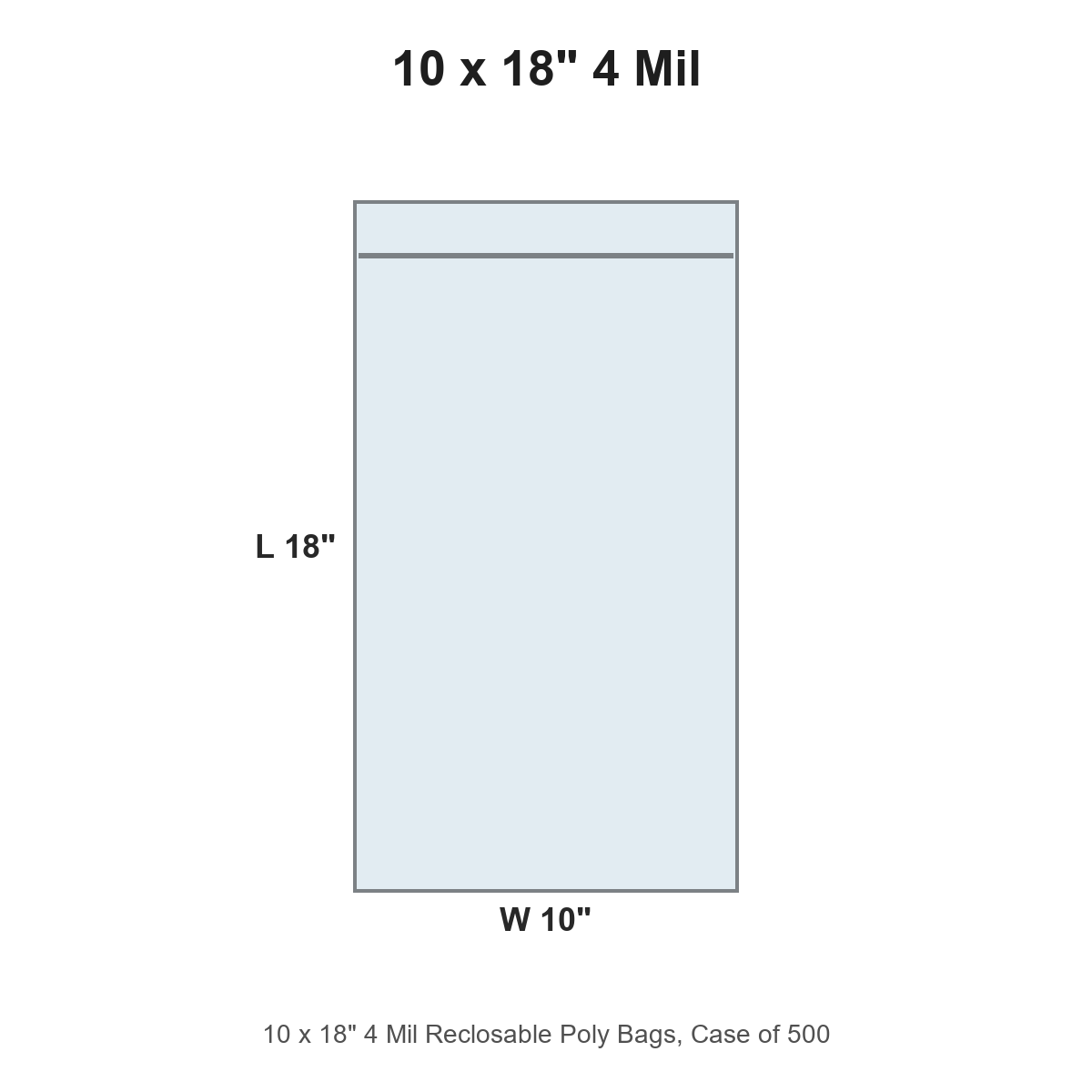 10 x 18" 4 Mil Reclosable Poly Bags