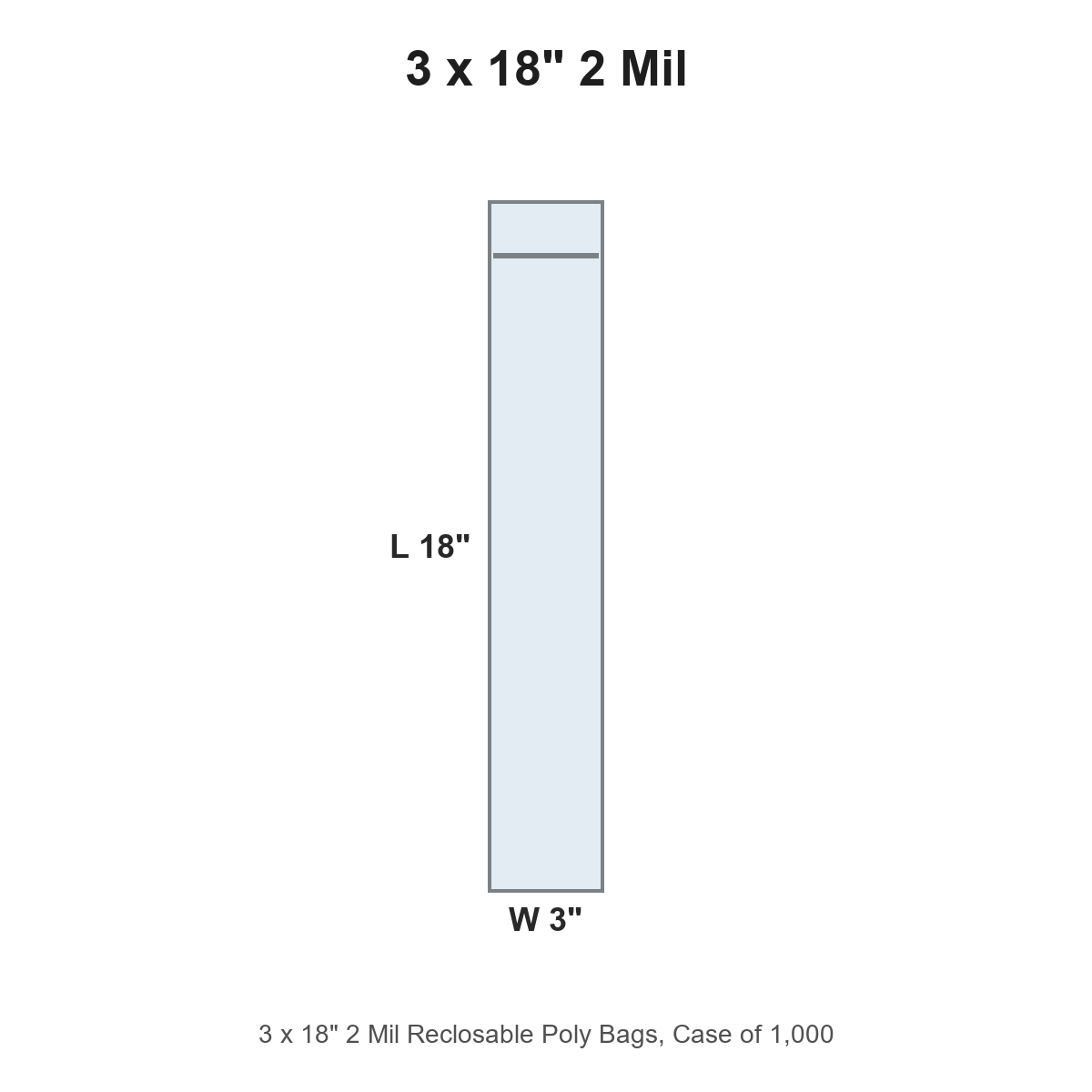 3 x 18" 2 Mil Reclosable Poly Bags