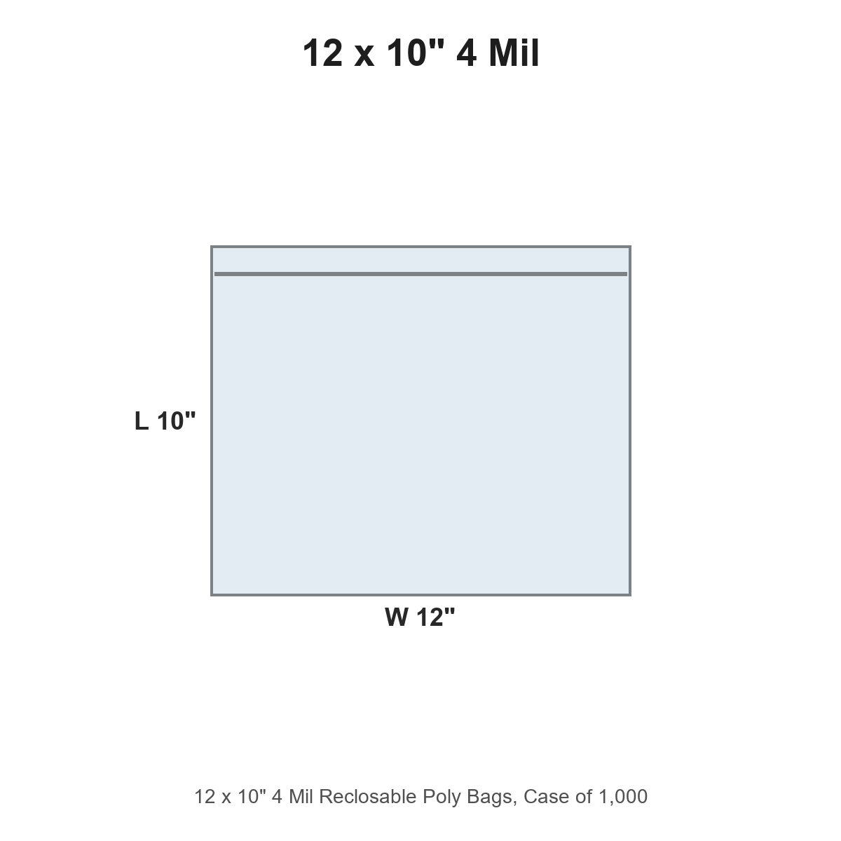 12 x 10" 4 Mil Reclosable Poly Bags