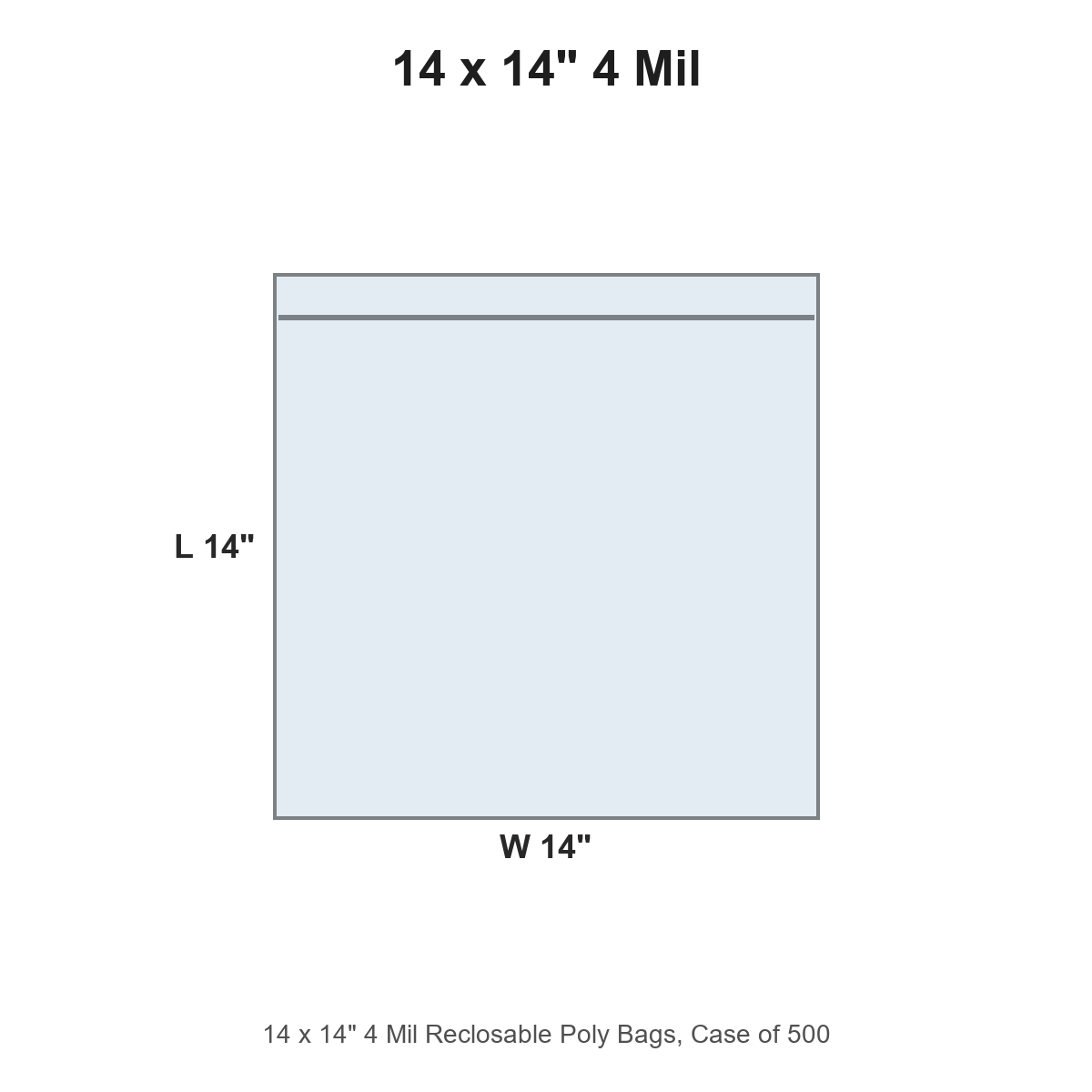 14 x 14" 4 Mil Reclosable Poly Bags