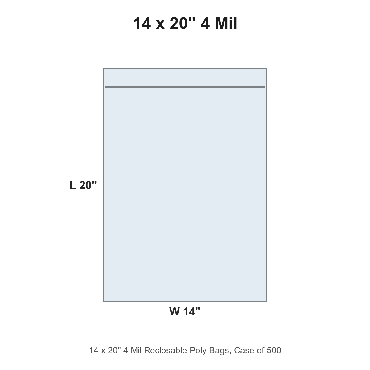 14 x 20" 4 Mil Reclosable Poly Bags