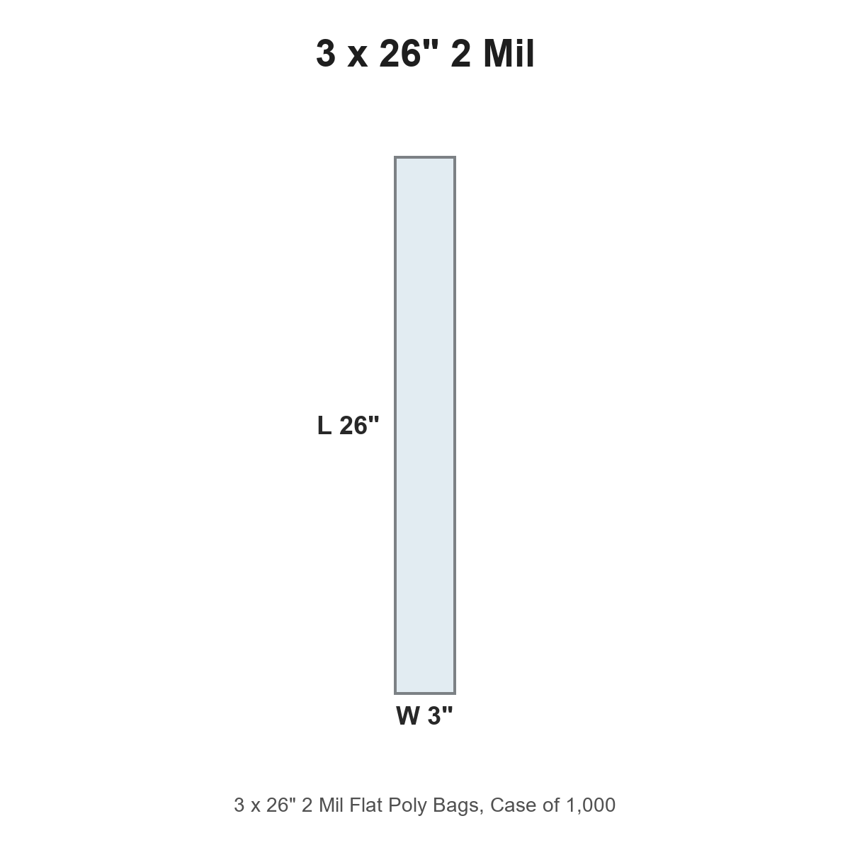 3 x 26" 2 Mil Flat Poly Bags