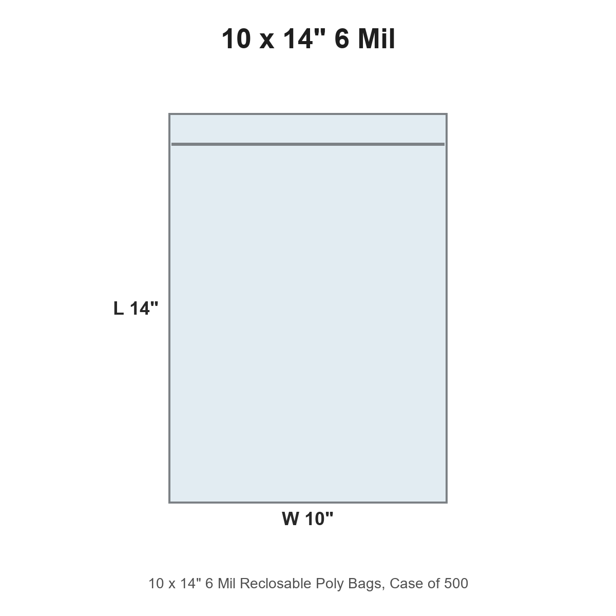 10 x 14" 6 Mil Reclosable Poly Bags
