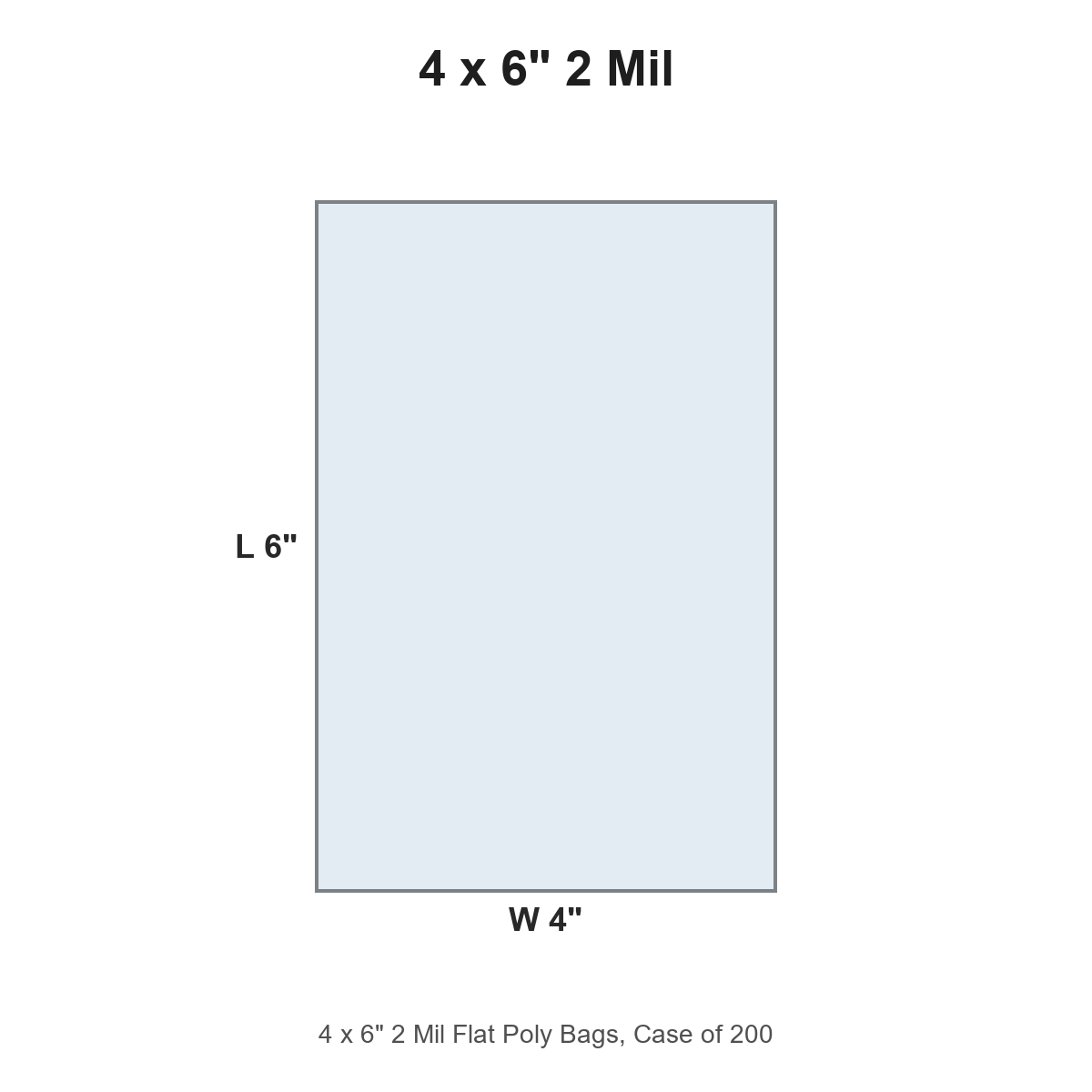 4 x 6" 2 Mil Flat Poly Bags