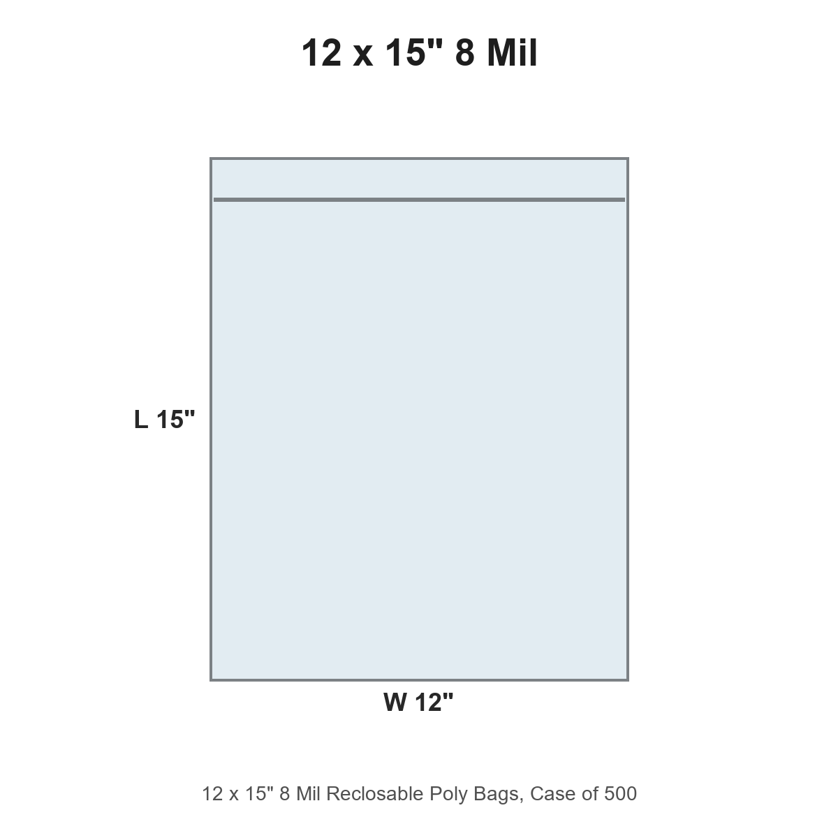 12 x 15" 8 Mil Reclosable Poly Bags