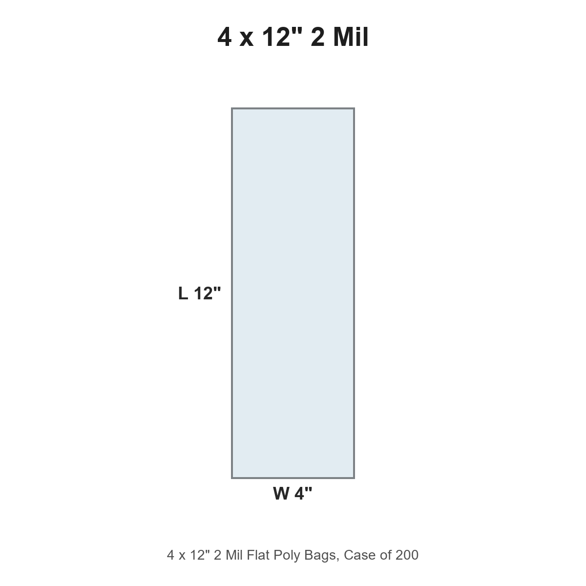 4 x 12" 2 Mil Flat Poly Bags
