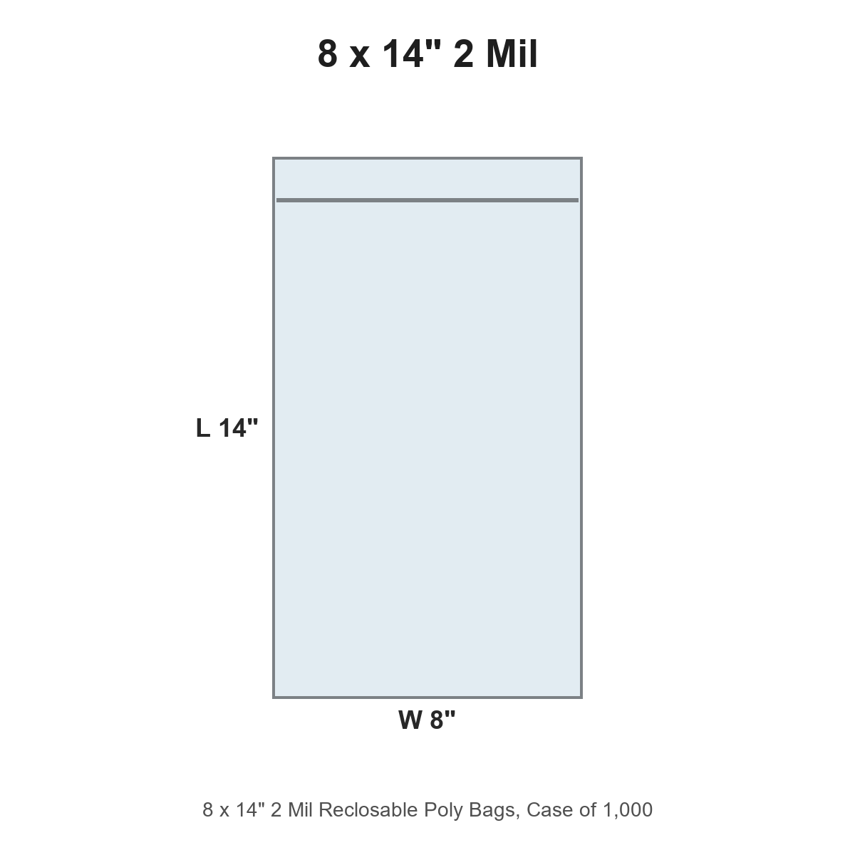 8 x 14" 2 Mil Reclosable Poly Bags