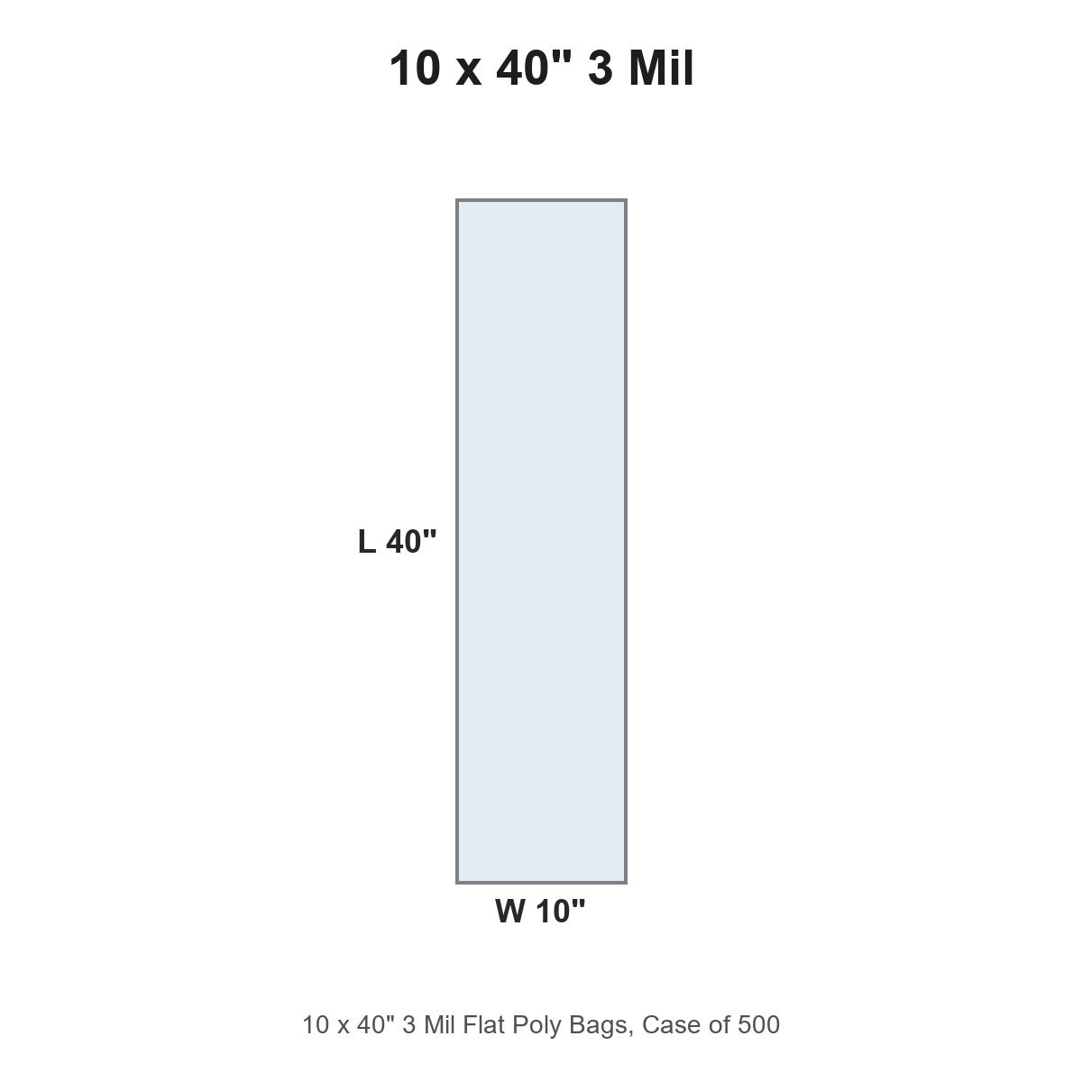 10 x 40" 3 Mil Flat Poly Bags