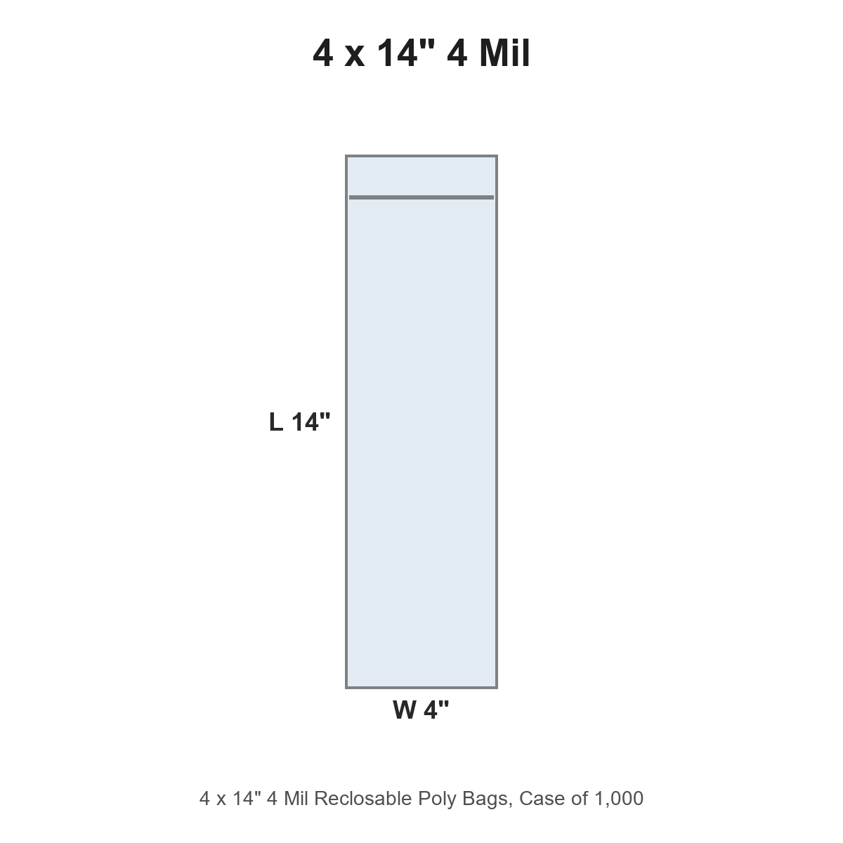 4 x 14" 4 Mil Reclosable Poly Bags