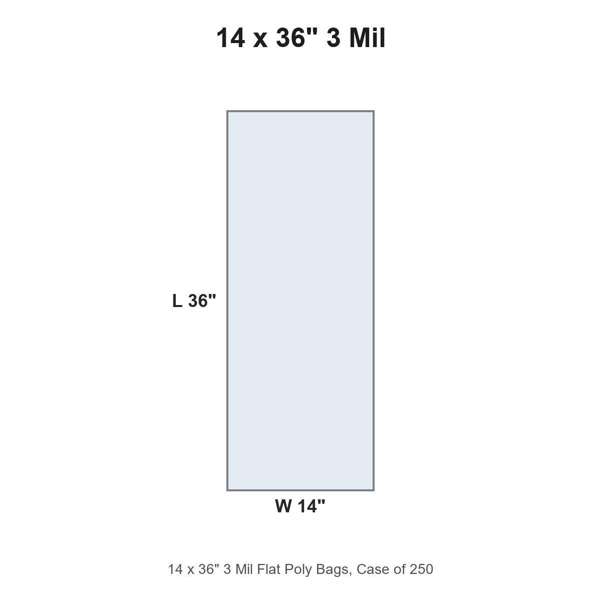 14 x 36" 3 Mil Flat Poly Bags