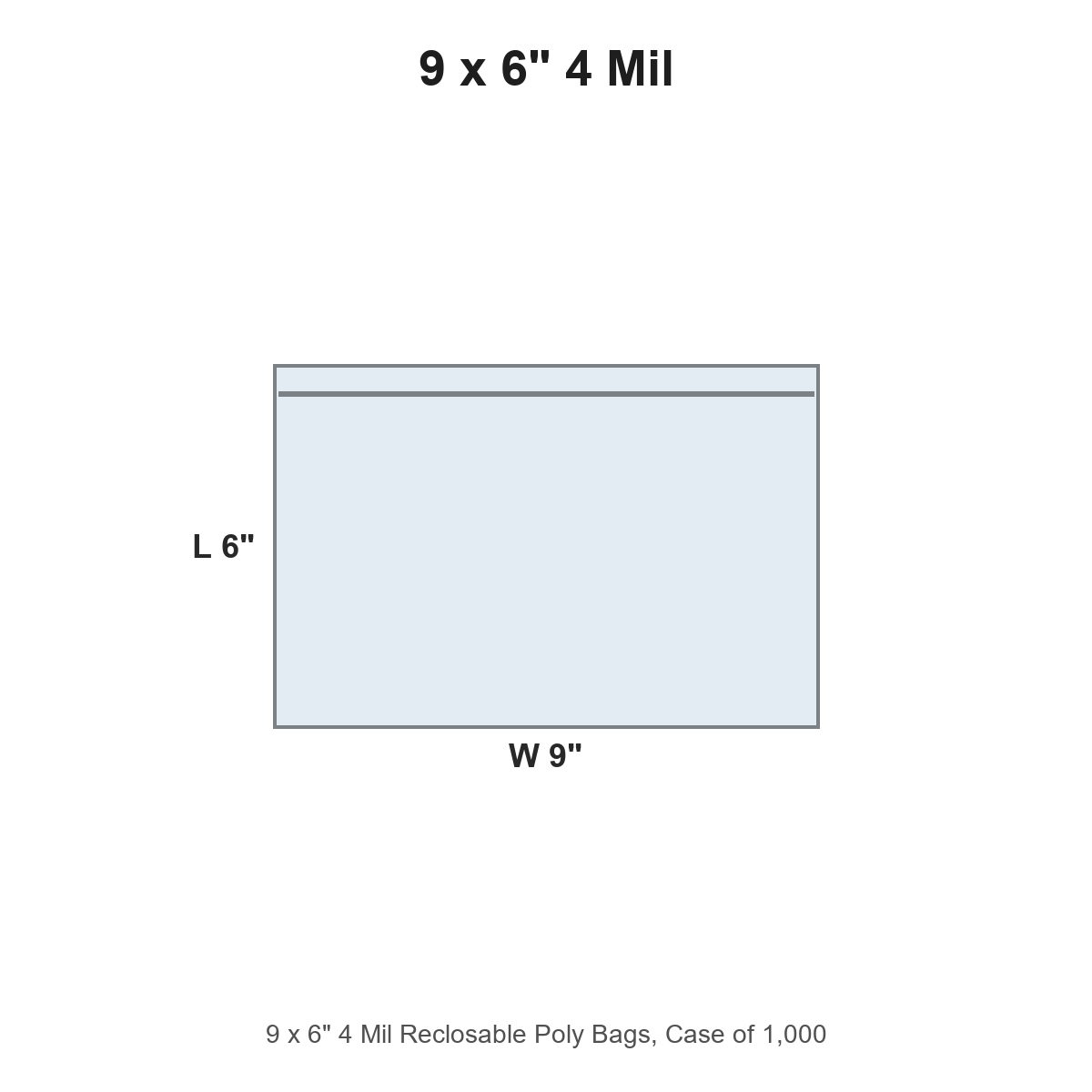 9 x 6" 4 Mil Reclosable Poly Bags