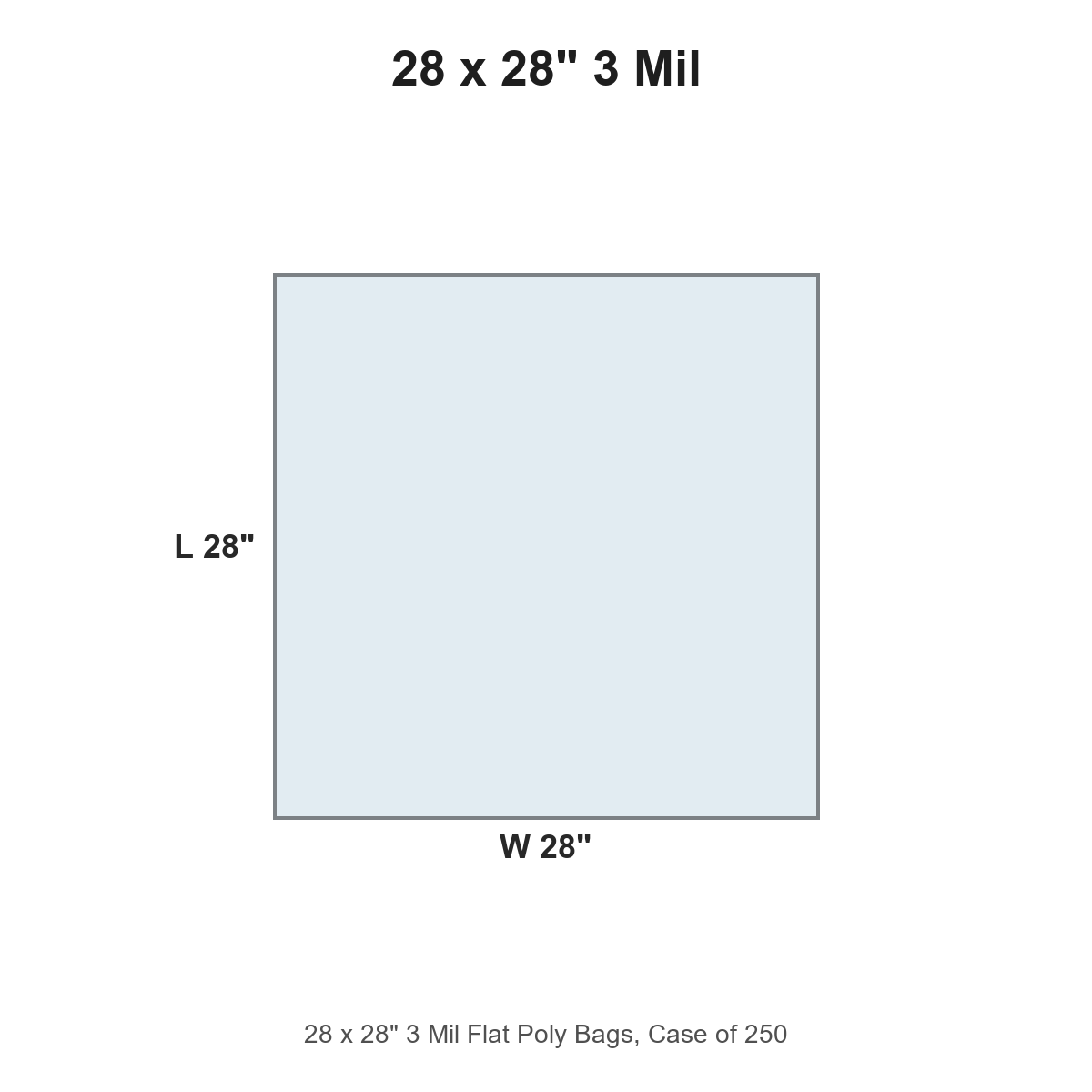 28 x 28" 3 Mil Flat Poly Bags