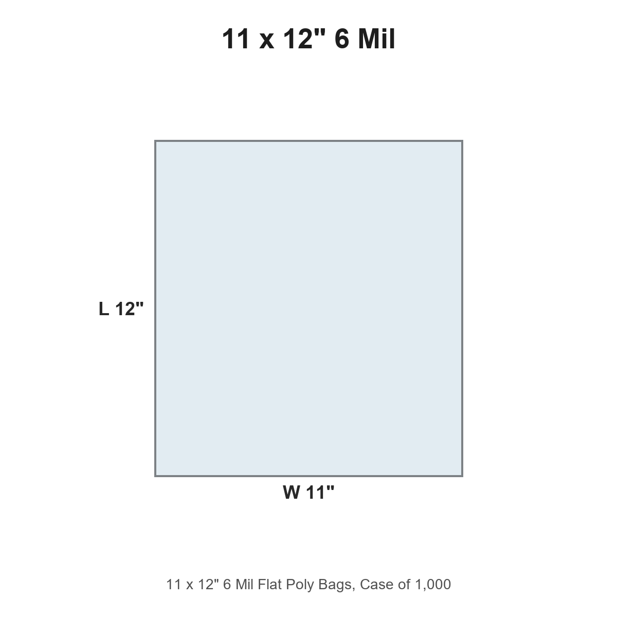 11 x 12" 6 Mil Flat Poly Bags