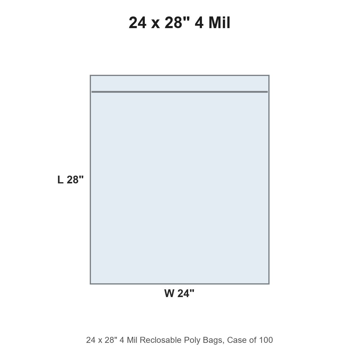 24 x 28" 4 Mil Reclosable Poly Bags