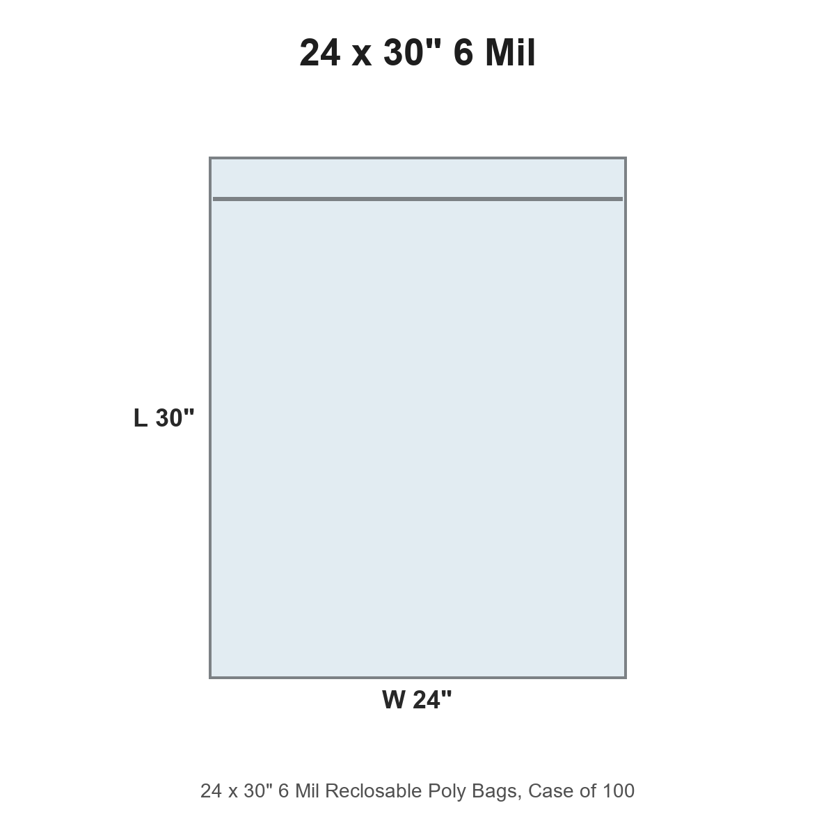 24 x 30" 6 Mil Reclosable Poly Bags
