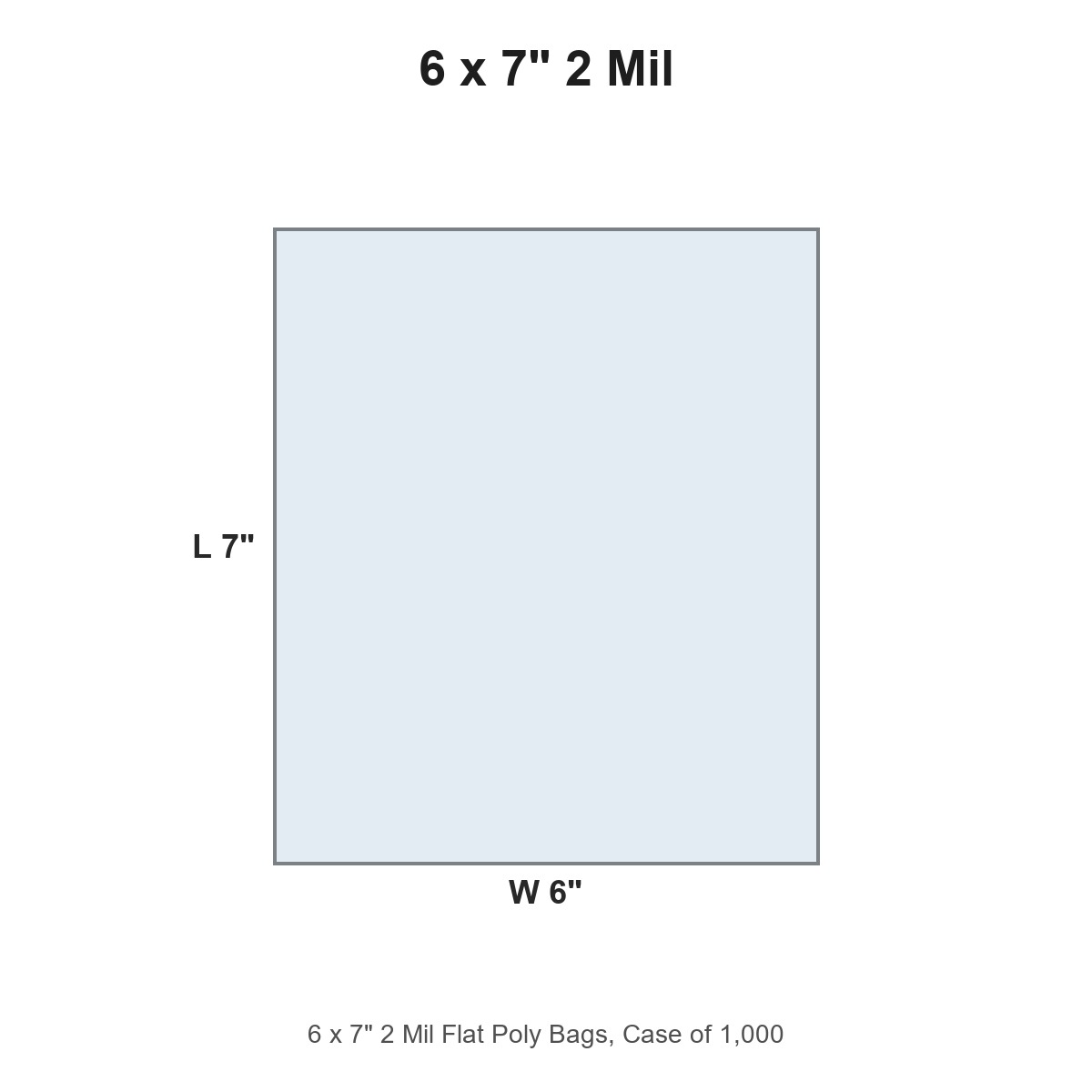 6 x 7" 2 Mil Flat Poly Bags