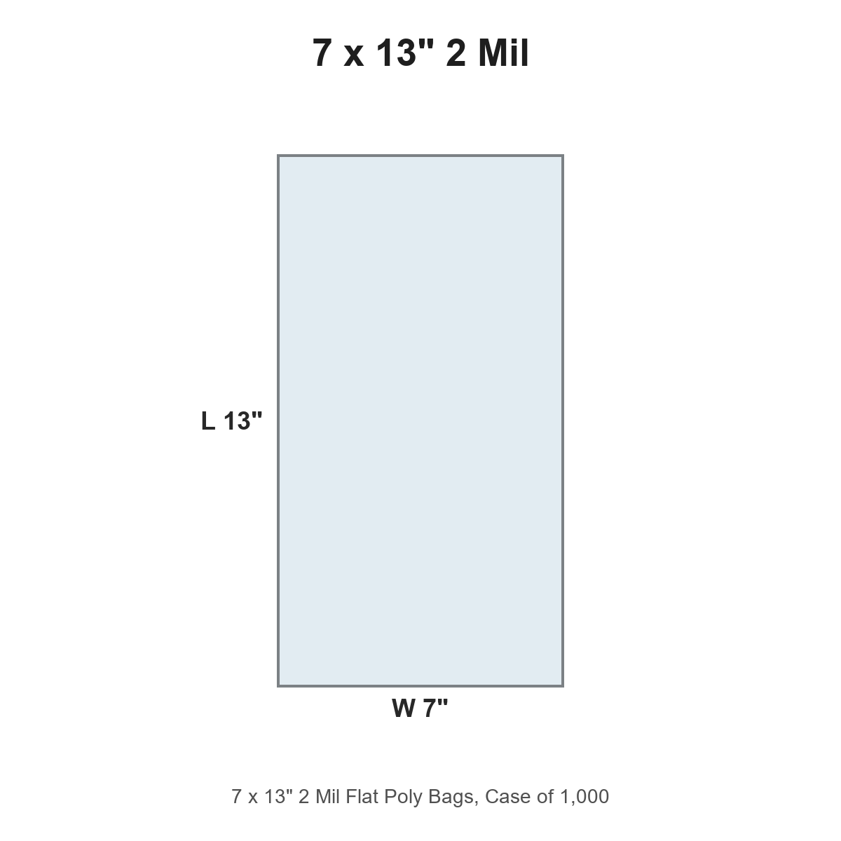 7 x 13" 2 Mil Flat Poly Bags