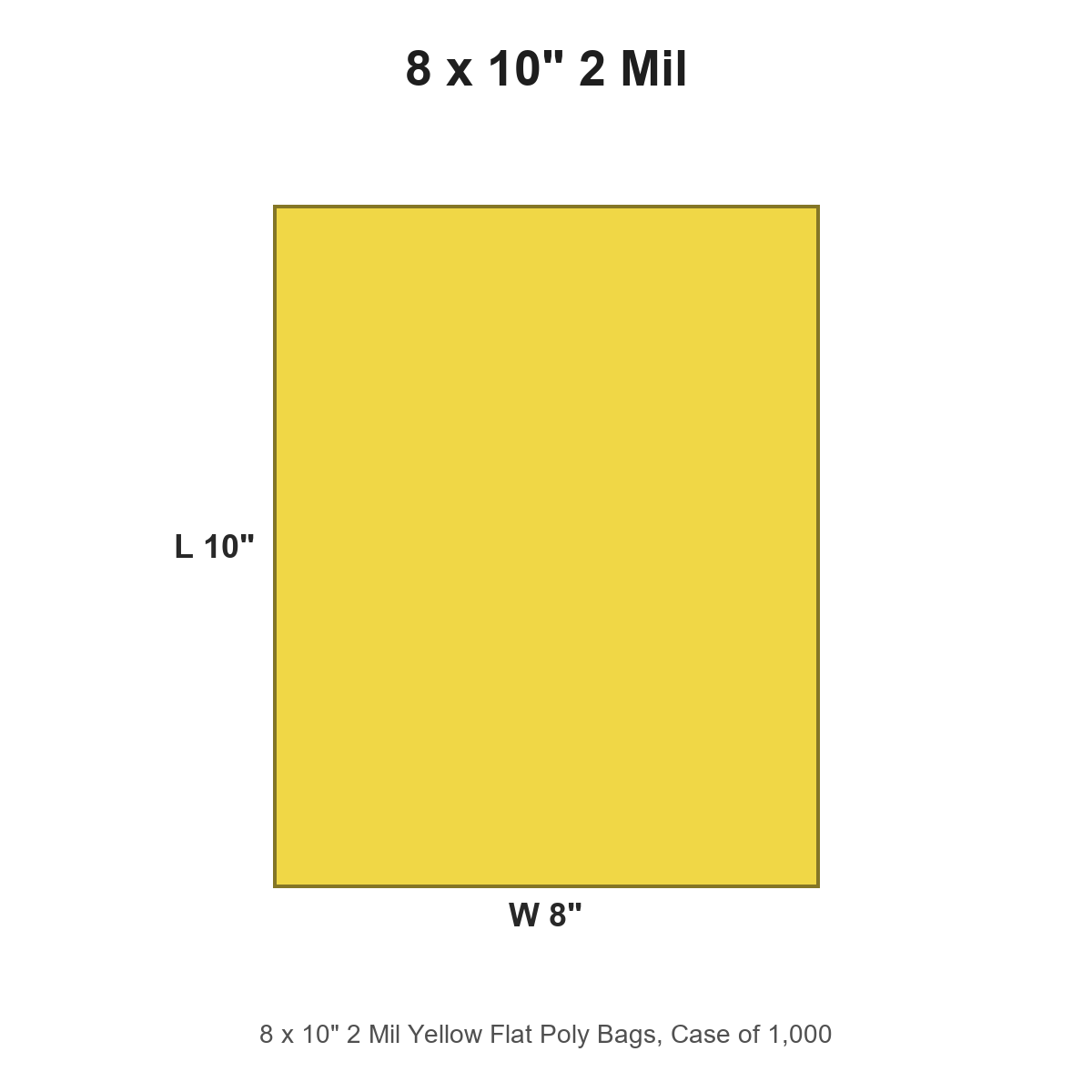 8 x 10" 2 Mil Yellow Flat Poly Bags
