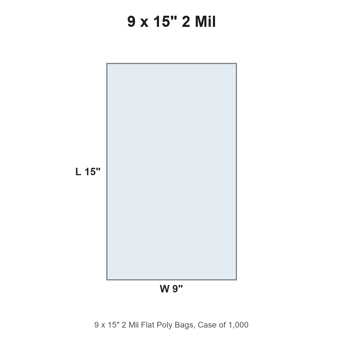 9 x 15" 2 Mil Flat Poly Bags