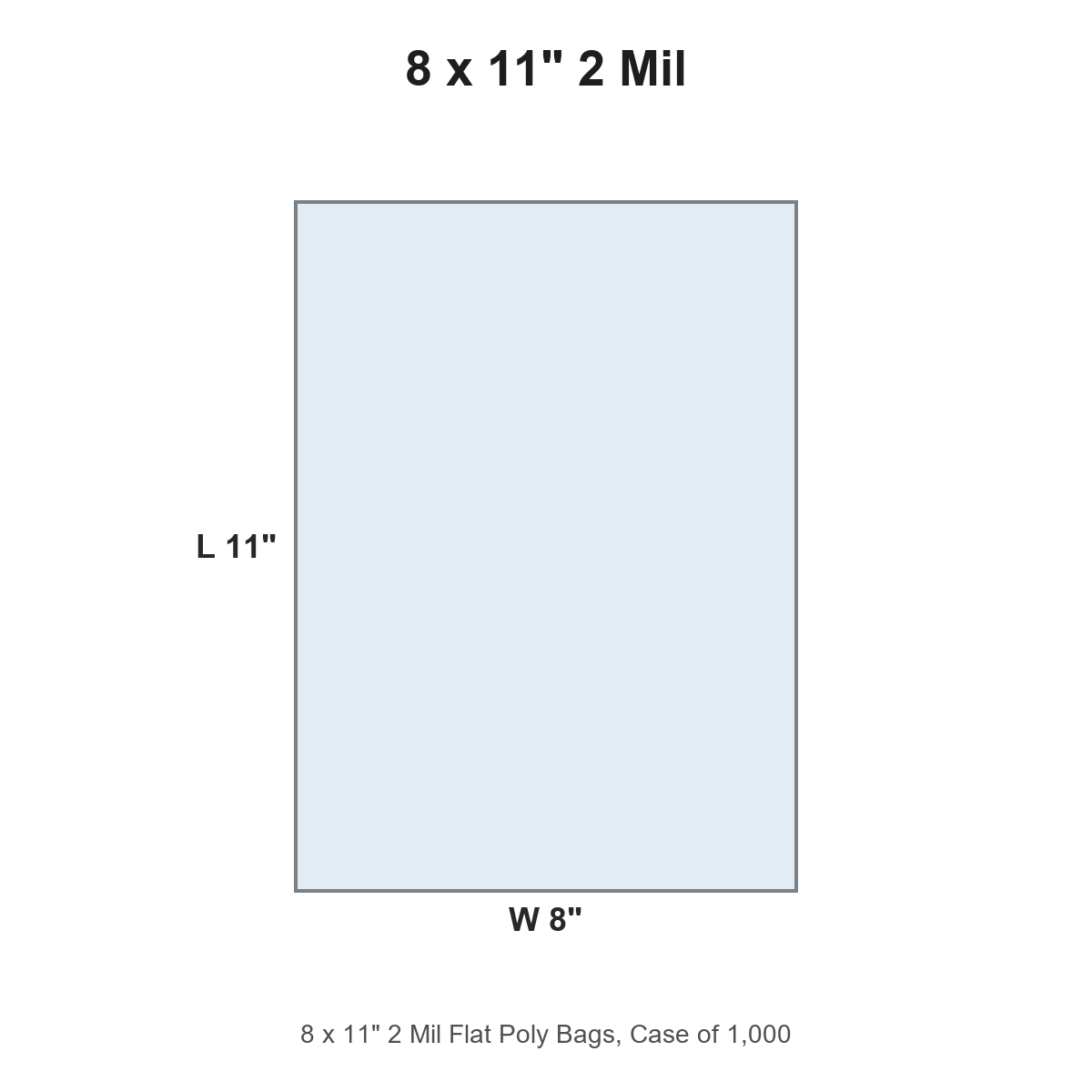 8 x 11" 2 Mil Flat Poly Bags