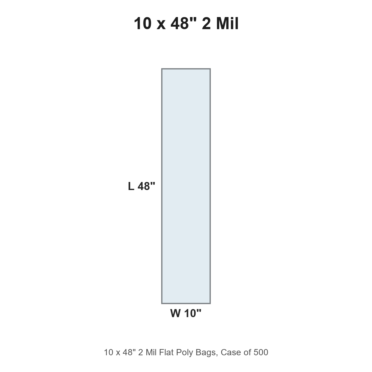 10 x 48" 2 Mil Flat Poly Bags