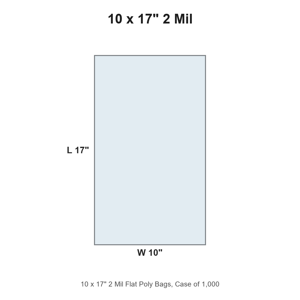 10 x 17" 2 Mil Flat Poly Bags