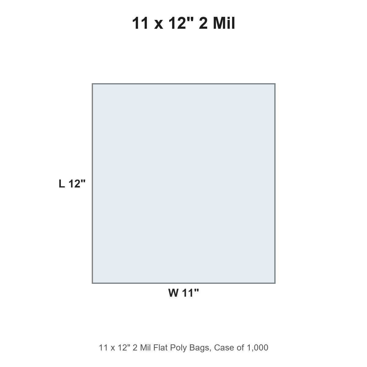11 x 12" 2 Mil Flat Poly Bags
