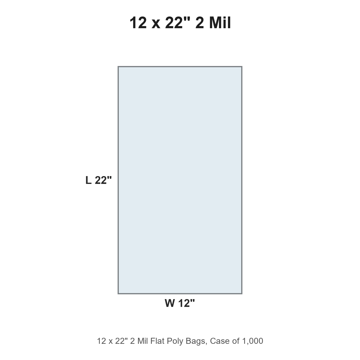 12 x 22" 2 Mil Flat Poly Bags