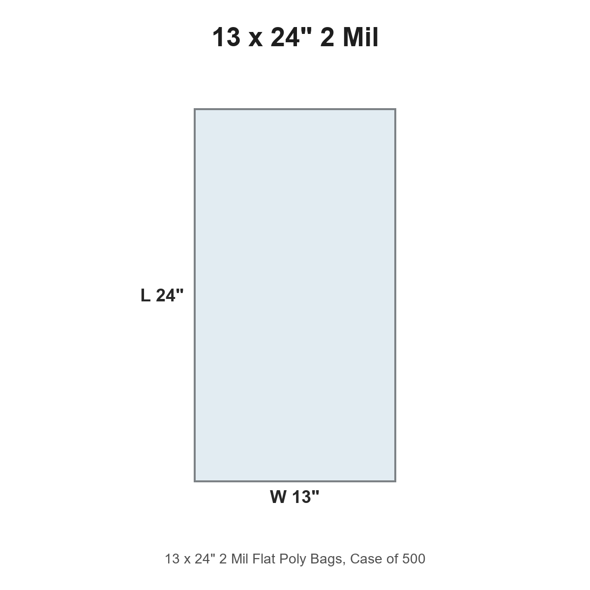 13 x 24" 2 Mil Flat Poly Bags