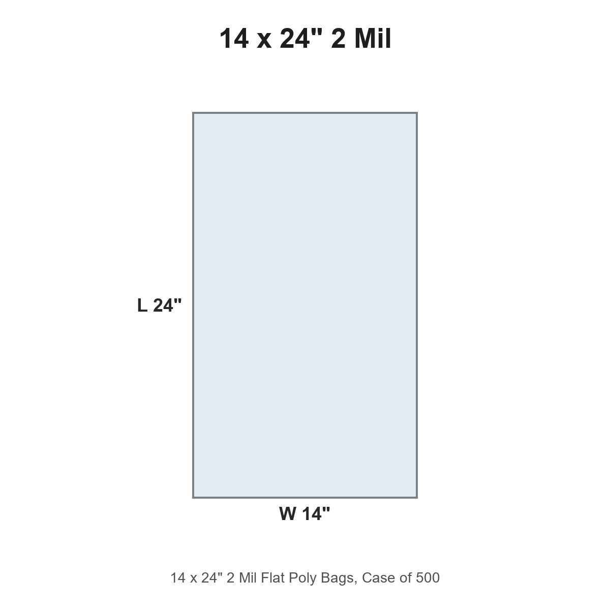 14 x 24" 2 Mil Flat Poly Bags