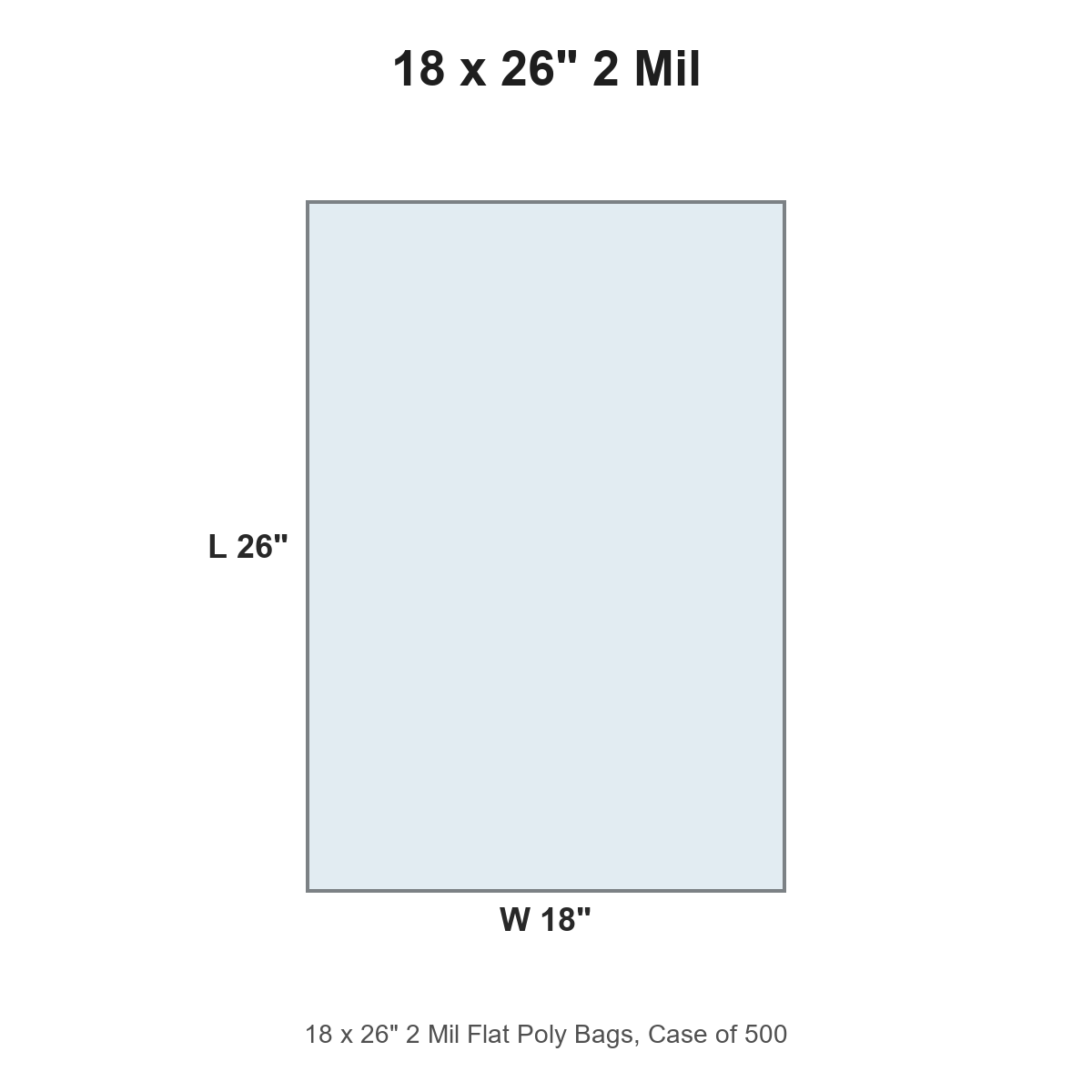 18 x 26" 2 Mil Flat Poly Bags