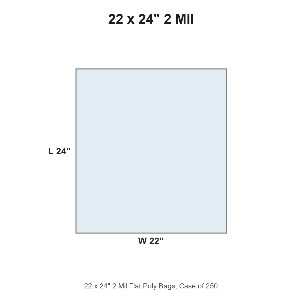 22 x 24" 2 Mil Flat Poly Bags