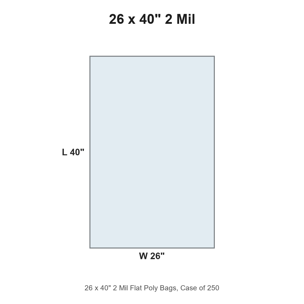26 x 40" 2 Mil Flat Poly Bags