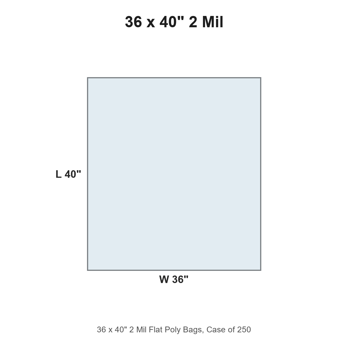 36 x 40" 2 Mil Flat Poly Bags