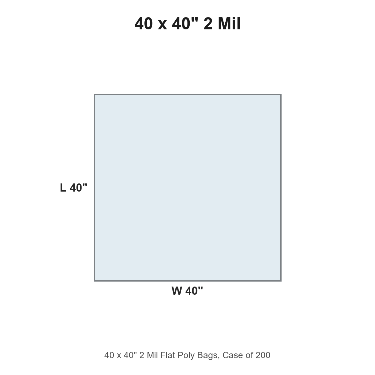 40 x 40" 2 Mil Flat Poly Bags