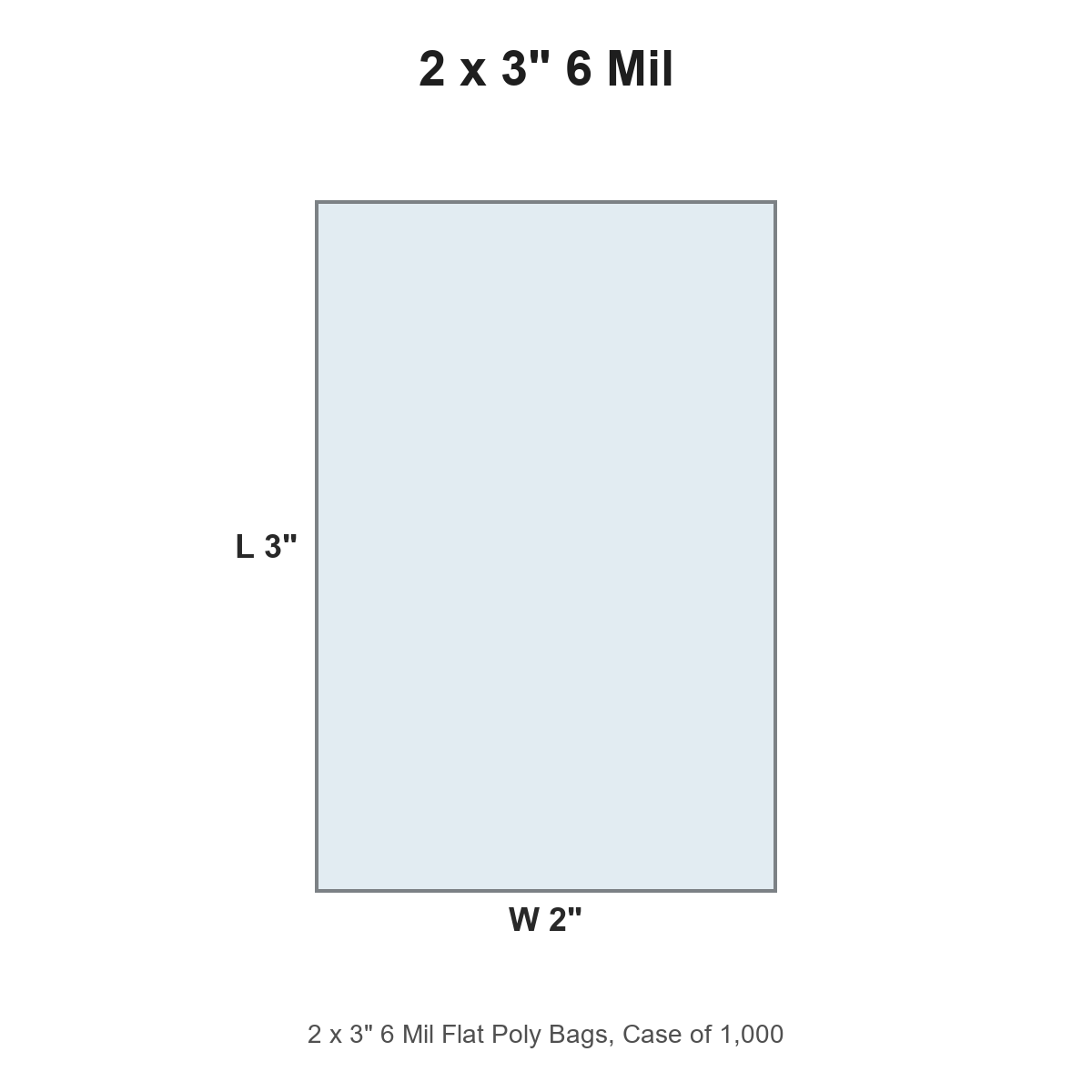 2 x 3" 6 Mil Flat Poly Bags