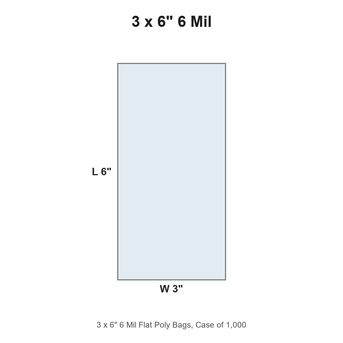3 x 6" 6 Mil Flat Poly Bags