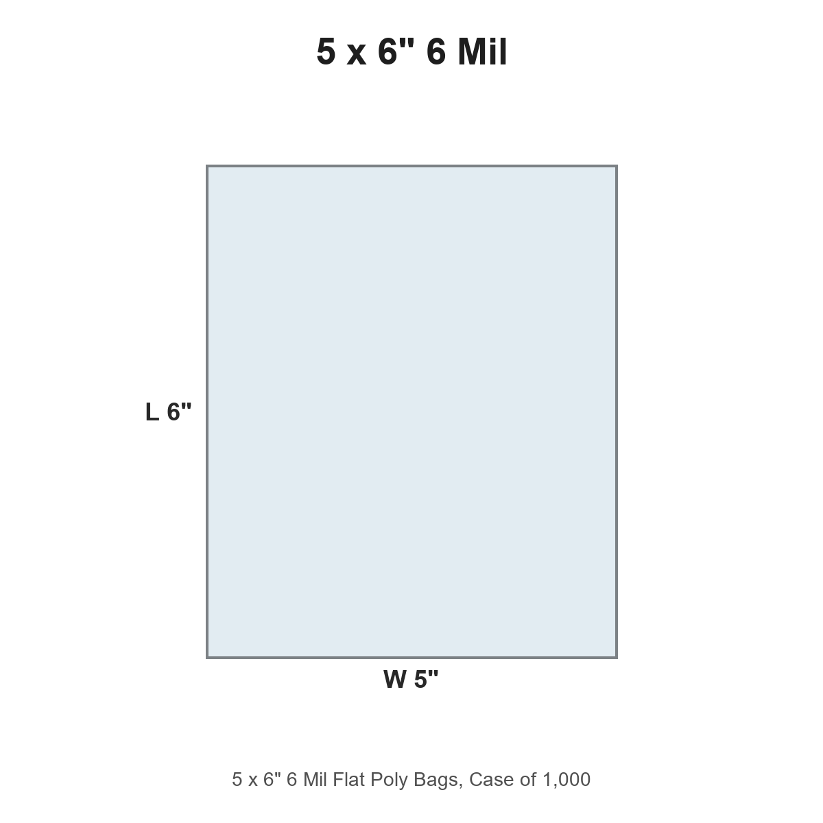 5 x 6" 6 Mil Flat Poly Bags