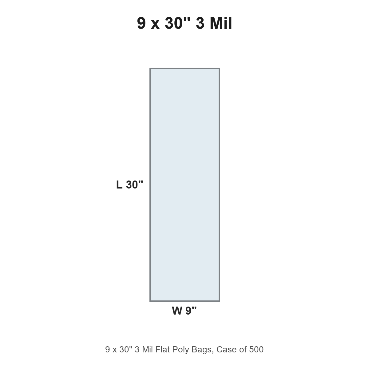 9 x 30" 3 Mil Flat Poly Bags
