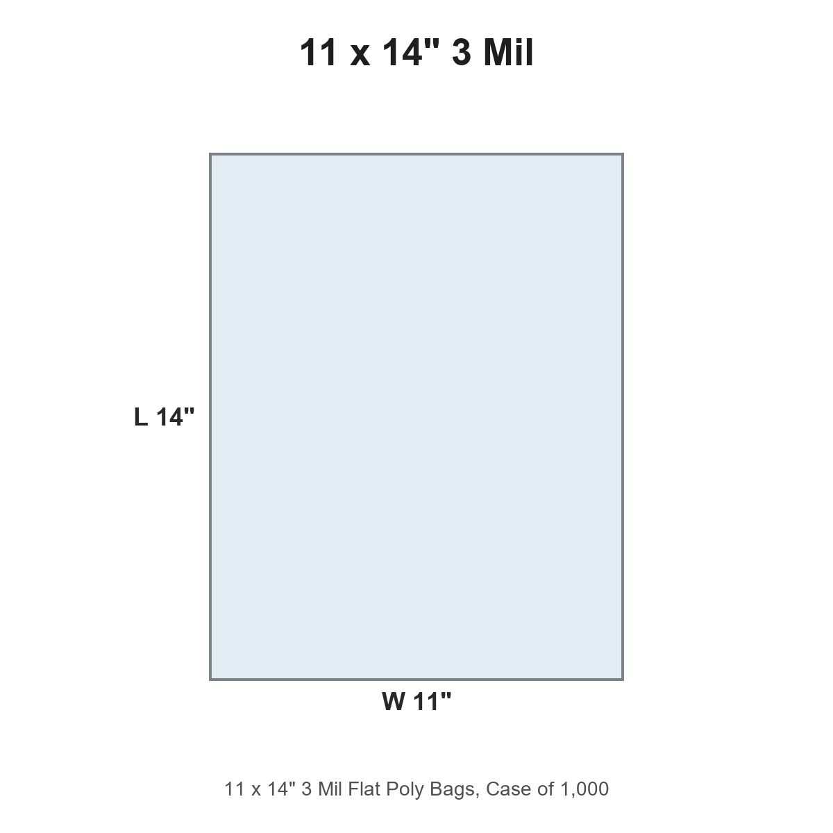 11 x 14" 3 Mil Flat Poly Bags