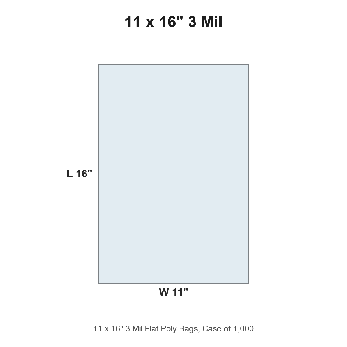 11 x 16" 3 Mil Flat Poly Bags