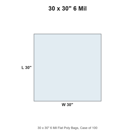 30 x 30" 6 Mil Flat Poly Bags