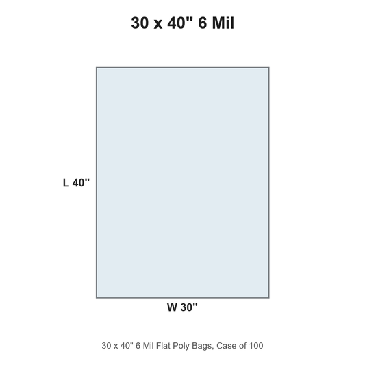 30 x 40" 6 Mil Flat Poly Bags