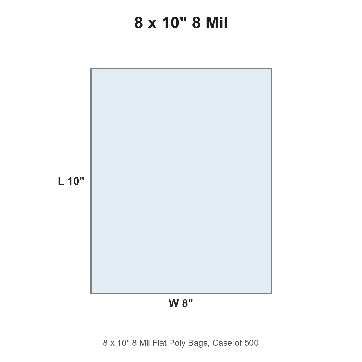 8 x 10" 8 Mil Flat Poly Bags