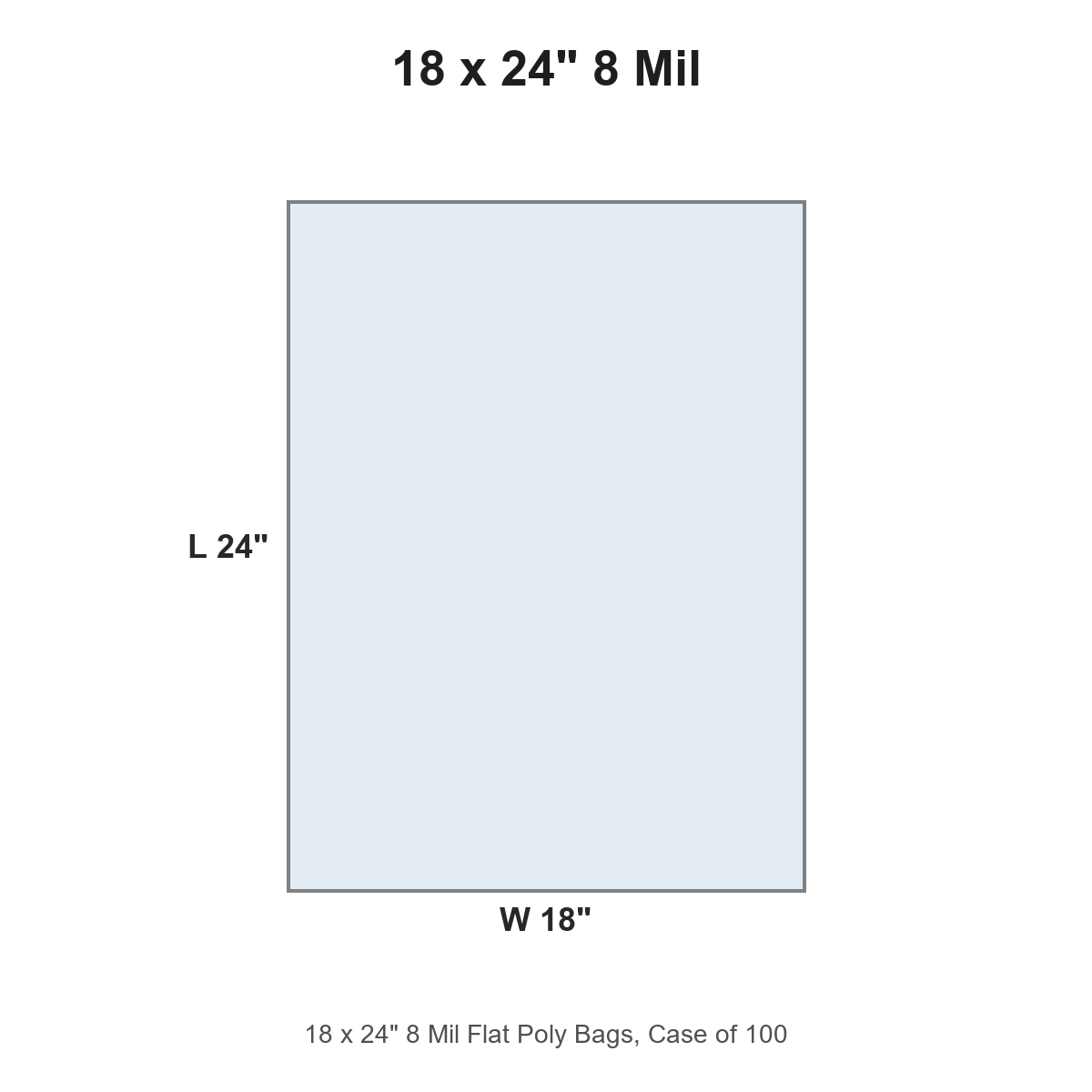 18 x 24" 8 Mil Flat Poly Bags
