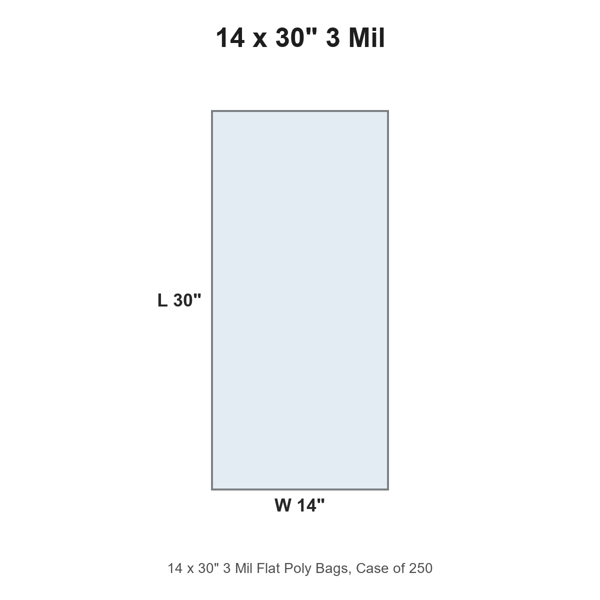 14 x 30" 3 Mil Flat Poly Bags