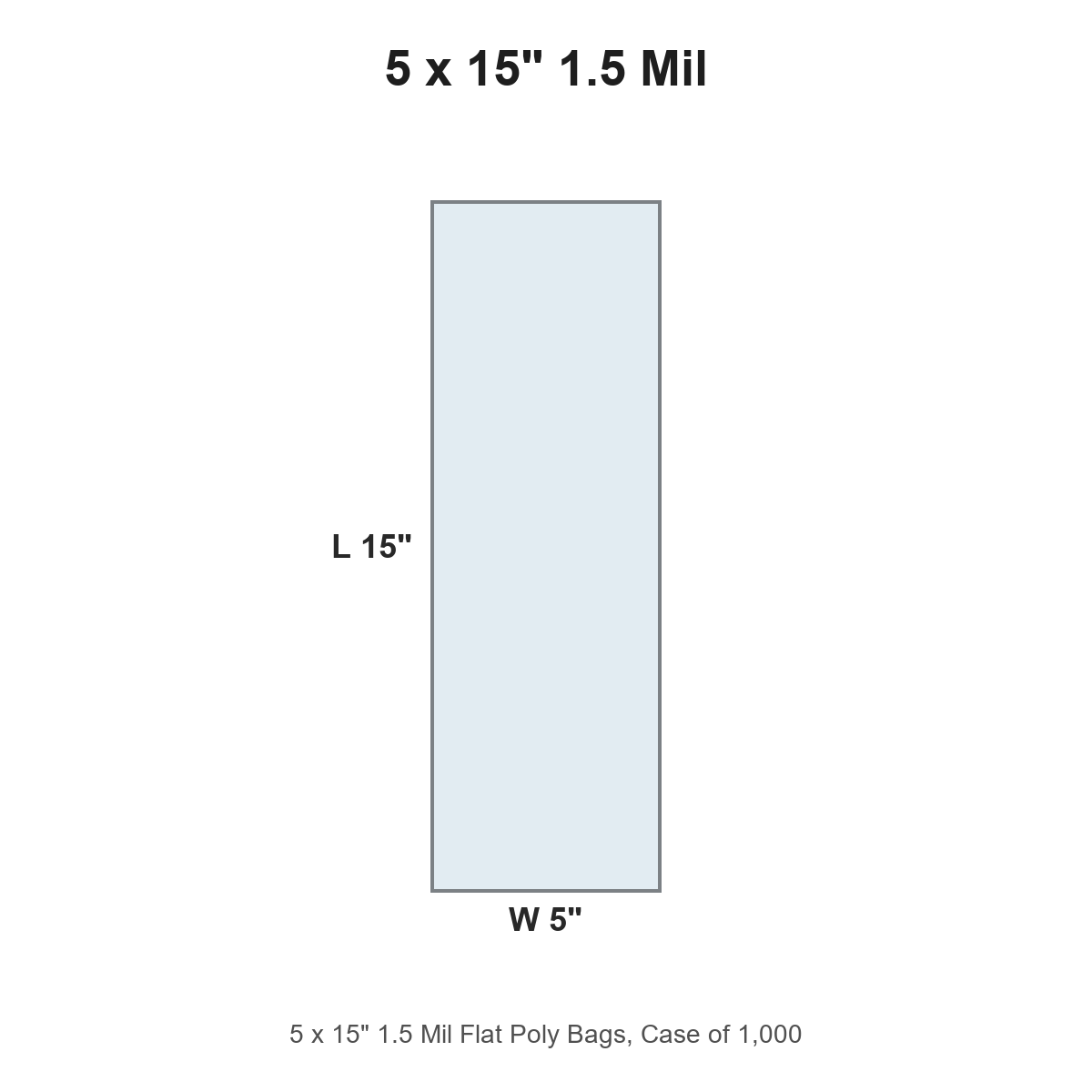 5 x 15" 1.5 Mil Flat Poly Bags