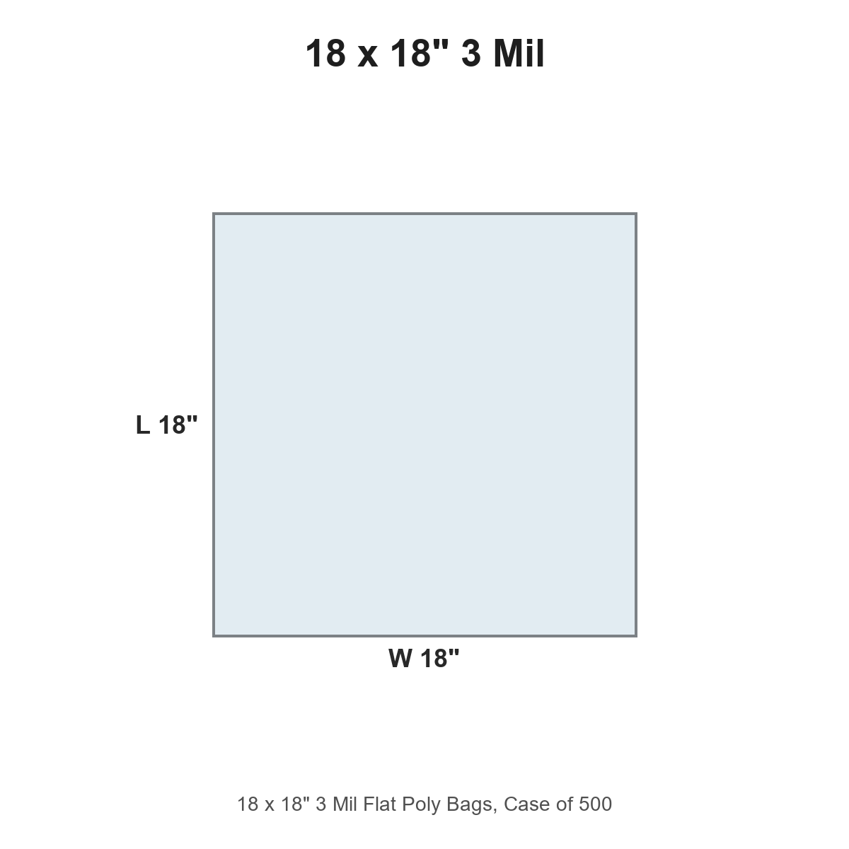 18 x 18" 3 Mil Flat Poly Bags